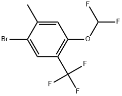 1-Bromo-4-(difluoromethoxy)-2-methyl-5-(trifluoromethyl)benzene 结构式