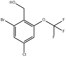 2-Bromo-4-chloro-6-(trifluoromethoxy)benzenemethanol,2168229-12-5,结构式