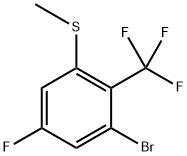 (3-bromo-5-fluoro-2-(trifluoromethyl)phenyl)(methyl)sulfane Structure