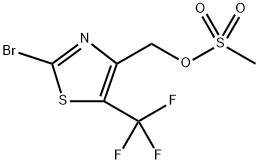 (2-Bromo-5-(trifluoromethyl)thiazol-4-yl)methyl methanesulfonate 化学構造式