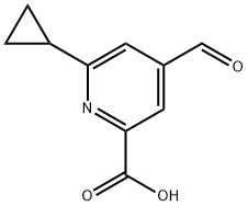 6-Cyclopropyl-4-formylpicolinic acid Struktur