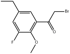 2-Bromo-1-(5-ethyl-3-fluoro-2-methoxyphenyl)ethanone 化学構造式