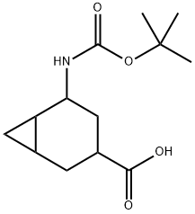 5-tert-Butoxycarbonylamino-bicyclo[4.1.0]heptane-3-carboxylic acid 结构式