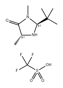 Methanesulfonic acid, 1,1,1-trifluoro-, compd. with (2S,5R)-2-(1,1-dimethylethyl)-3,5-dimethyl-4-imidazolidinone (1:1) 结构式