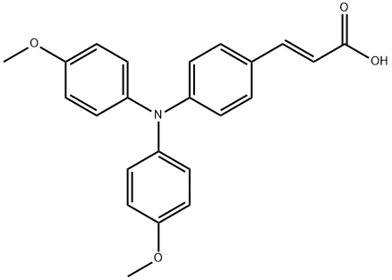 (E)-3-(4-(bis(4-methoxyphenyl)amino)phenyl)acrylic acid 化学構造式