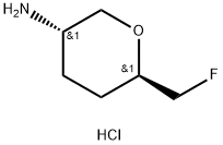 (3S,6R)-6-(Fluoromethyl)tetrahydro-2H-pyran-3-amine hydrochloride Struktur