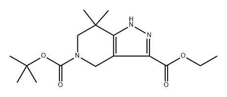 5-(tert-butyl) 3-ethyl 7,7-dimethyl-1,4,6,7-tetrahydro-5H-pyrazolo[4,3-c]pyridine-3,5-dicarboxylate,2171295-99-9,结构式