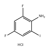 Benzenamine, 2,4-difluoro-6-iodo-, hydrochloride (1:1) Structure