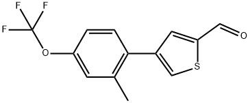 4-[2-Methyl-4-(trifluoromethoxy)phenyl]-2-thiophenecarboxaldehyde Structure