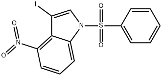 1-(benzenesulfonyl)-3-iodo-4-nitro-1H-indole 结构式