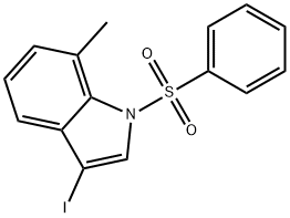 1-(benzenesulfonyl)-3-iodo-7-methyl-1H-indole 结构式