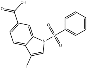 1-(benzenesulfonyl)-3-iodo-1H-indole-6-carboxylic acid Structure