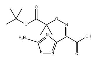 1,2,4-Thiadiazole-3-acetic acid, 5-amino-α-[[2-(1,1-dimethylethoxy)-1,1-dimethyl-2-oxoethoxy]imino]- Struktur