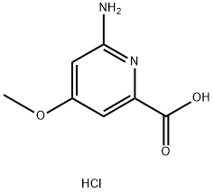 2-Pyridinecarboxylic acid, 6-amino-4-methoxy-, hydrochloride (1:1) 化学構造式