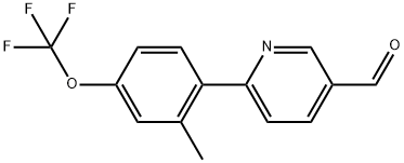 3-Pyridinecarboxaldehyde, 6-[2-methyl-4-(trifluoromethoxy)phenyl]- 结构式