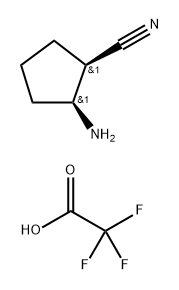 cis-2-aminocyclopentane-1-carbonitrile trifluoroacetate 化学構造式