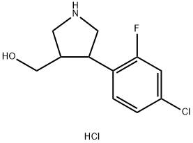 (4-(4-Chloro-2-fluorophenyl)pyrrolidin-3-yl)methanol hydrochloride 结构式