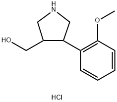 (4-(2-Methoxyphenyl)pyrrolidin-3-yl)methanol hydrochloride 结构式