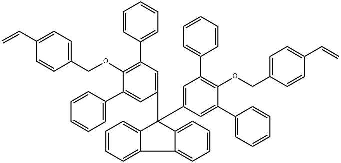 9,9-Bis[2′-[(4-ethenylphenyl)methoxy][1,1′:3′,1′′-terphenyl]-5′-yl]-9H-fluorene Structure