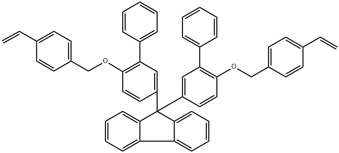 9,9-Bis[6-[(4-ethenylphenyl)methoxy][1,1′-biphenyl]-3-yl]-9H-fluorene Structure