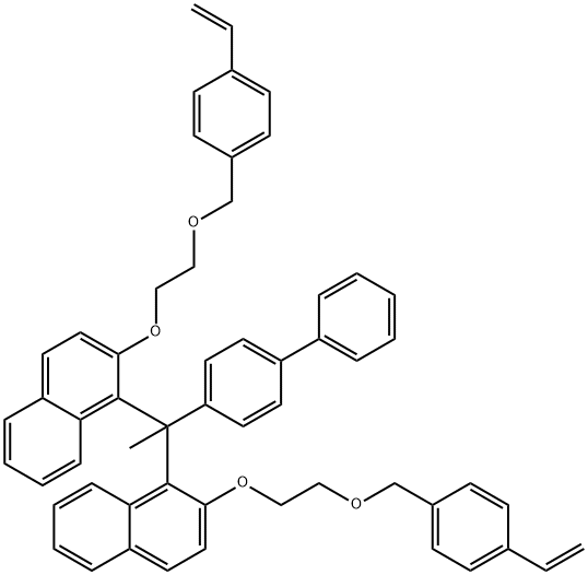 1,1′-(1-[1,1′-biphenyl]-4-ylethylidene)bis[2-[2-[(4-ethenylphenyl)methoxy]ethoxy] naphthalene|1,1'-(1-[1,1'-联苯]-4-基亚乙基)双[2-[2-[(4-乙烯基苯基)甲氧基]乙氧基]萘