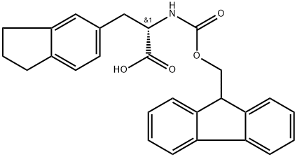 1H-Indene-5-propanoic acid, α-[[(9H-fluoren-9-ylmethoxy)carbonyl]amino]-2,3-dihydro-, (αS)- Structure