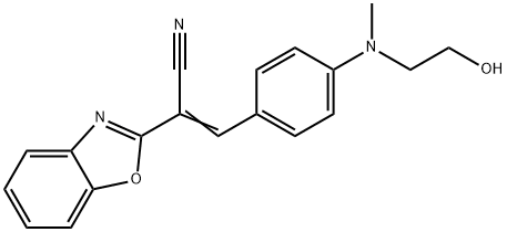 2-Benzoxazoleacetonitrile, α-[[4-[(2-hydroxyethyl)methylamino]phenyl]methylene]- 化学構造式