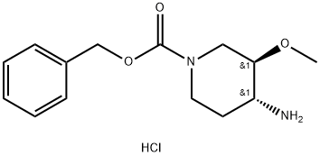 trans-1-cbz-4-amino-3-methoxypiperidine hydrochloride, 2177264-15-0, 结构式