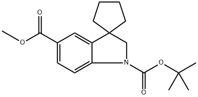 Spiro[cyclopentane-1,3'-[3H]indole]-1',5'(2'H)-dicarboxylic acid, 1'-(1,1-dimethylethyl) 5'-methyl ester Structure