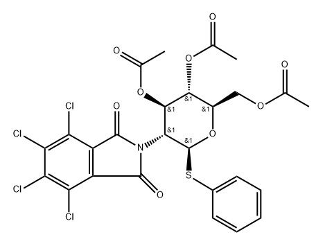 2,3,6-tri-O-Acetyl-2-tetrachlorophthaliMide-1-benzenethiol-1,2-dideoxy-β-D-glucopyranose Struktur