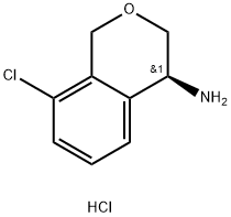 (S)-8-Chloroisochroman-4-amine? hydrochloride 化学構造式