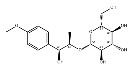β-D-Glucopyranoside, (1R,2S)-2-hydroxy-2-(4-methoxyphenyl)-1-methylethyl Structure