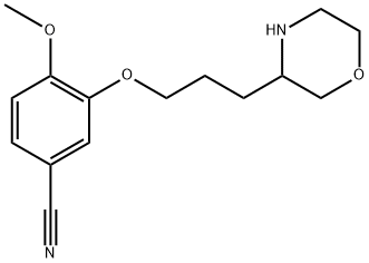 4-Methoxy-3-(3-(morpholin-3-yl)propoxy)benzonitrile Struktur