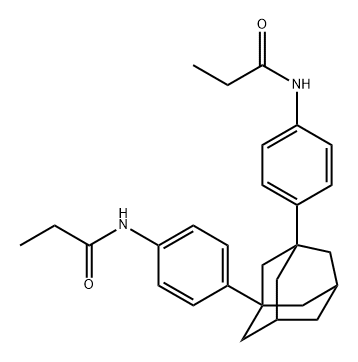 N,N'-(adamantane-1,3-diylbis(4,1-phenylene))dipropionamide 化学構造式