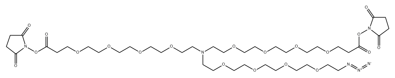 N-(Azido-PEG4)-N-bis(PEG4-NHS ester) Struktur