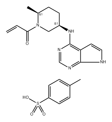 2-Propen-1-one, 1-[(2S,5R)-2-methyl-5-(7H-pyrrolo[2,3-d]pyrimidin-4-ylamino)-1-piperidinyl]-, 4-methylbenzenesulfonate (1:1)|2-PROPEN-1-ONE, 1-[(2S,5R)-2-METHYL-5-(7H-PYRROLO[2,3-D]PYRIMIDIN-4-YLAMINO)-1-PIPERIDINYL]-, 4-METH