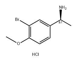 (1S)-1-(3-bromo-4-methoxyphenyl)ethan-1-amine hydrochloride 化学構造式