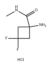 1-amino-3,3-difluoro-N-methyl-cyclobutanecarboxamide hydrochloride Structure