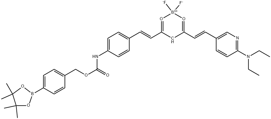 Boron, difluoro[[4-(4,4,5,5-tetramethyl-1,3,2-dioxaborolan-2-yl)phenyl]methyl?N-[4-[(1E,6E)-7-[6-(diethylamino)-3-pyridinyl]-3,5-di(oxo-κO)-1,6-heptadien-1-yl]phenyl]carbamato]-, (T-4)- (ACI) Structure