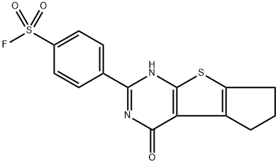 4-(4-oxo-4,5,6,7-tetrahydro-3H-cyclopenta[4,5]thieno[2,3-d]pyrimidin-2-yl)benzene-1-sulfonyl fluoride4-(4-oxo-4,5,6,7-tetrahydro-3H-cyclopenta[4,5]thieno[2,3-d]pyrimidine-2-yl)benzene-1-sulphonyl fluoride,2196192-87-5,结构式