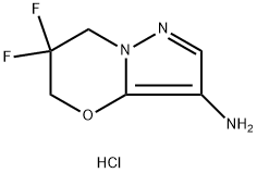 5H-Pyrazolo[5,1-b][1,3]oxazin-3-amine, 6,6-difluoro-6,7-dihydro-, hydrochloride (1:1) 化学構造式