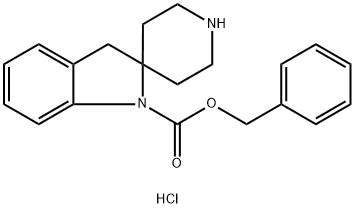Spiro[2H-indole-2,4'-piperidine]-1(3H)-carboxylic acid, phenylmethyl ester, hydrochloride (1:1) Structure