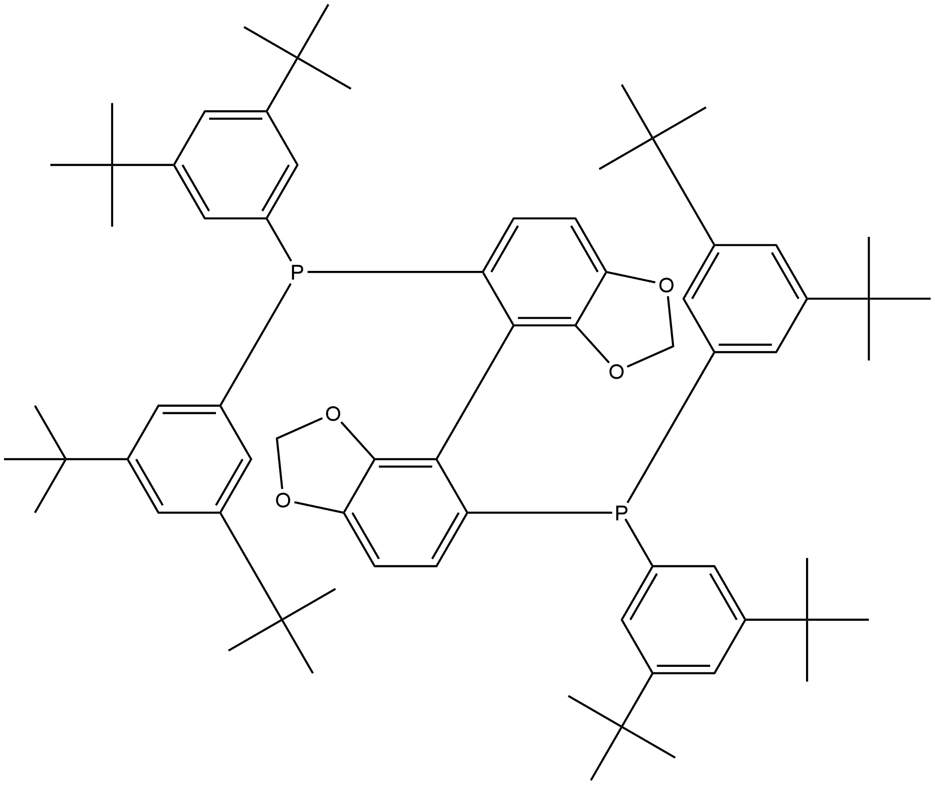 Phosphine, 1,1'-(4R)-[4,4'-bi-1,3-benzodioxole]-5,5'-diylbis[1,1-bis[3,5-bis(1,1-dimethylethyl)phenyl]- Structure