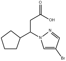 3-(4-溴-1H-吡唑-1-基)-3-环戊基丙酸,2201065-94-1,结构式