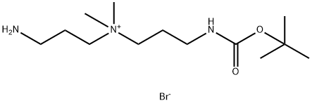 3-amino-N-(3-((tert-butoxycarbonyl)amino)propyl)-N,N-dimethylpropan-1-aminium bromide Struktur