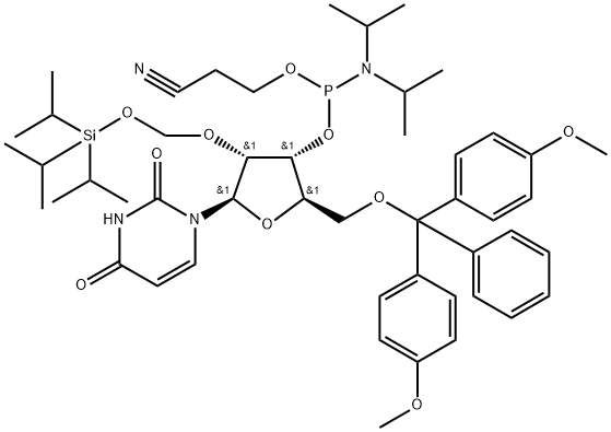 DMT-2'O-TOM-RU AMIDITE 12G, SINGLE,220230-62-6,结构式