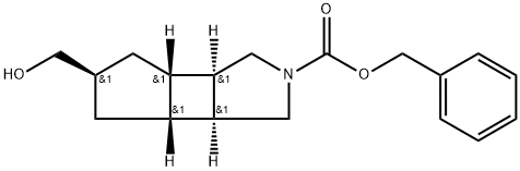 rel-((3aR,3bS,5s,6aR,6bS)-Benzyl 5-(hydroxymethyl)octahydrocyclopenta[3,4]cyclobuta[1,2-c]pyrrole-2(3bH)-carboxylate) Structure