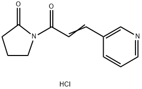 2-Pyrrolidinone, 1-[1-oxo-3-(3-pyridinyl)-2-propen-1-yl]-, hydrochloride (1:1) 化学構造式