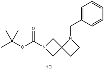 Tert-butyl 1-benzyl-1,6-diazaspiro[3.3]heptane-6-carboxylate hcl Structure