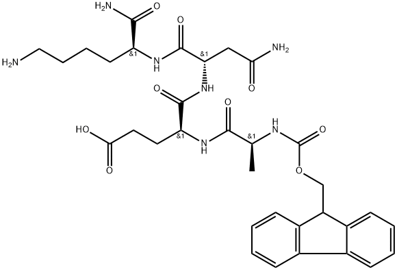 L-Lysinamide, N-[(9H-fluoren-9-ylmethoxy)carbonyl]-L-alanyl-L-α-glutamyl-L-asparaginyl- (9CI) 化学構造式